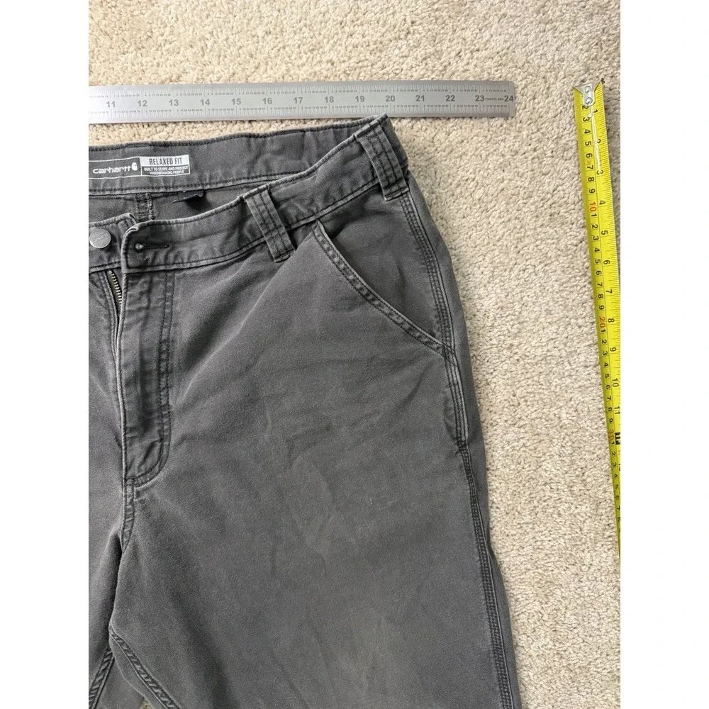 Carhartt‎ Relaxed Fit Gray Rugged Flex Canvas Work Pants W38 L34